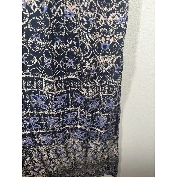 Angie Blue White Babydoll Maxi Dress Womens Sz S Boho Beachy Vacation Cruise - Picture 3 of 9